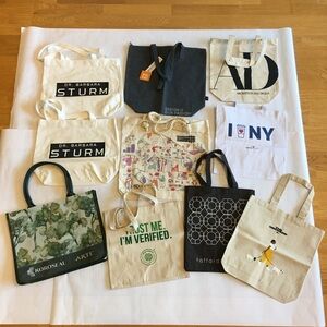Bundle of 10 tote/grocery/reusable bags ALL NEW